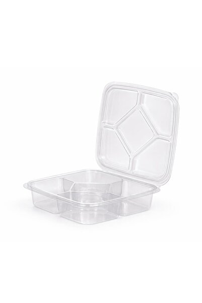 dipack 5 Bölmeli Kare Kuruyemiş Tabağı - 50 Adet