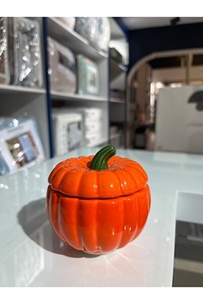 VELLON HOME Turuncu bal kabağı figürlü dekoratif mum 9 cm
