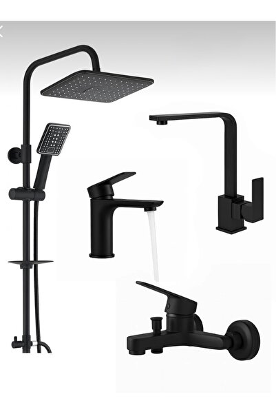 luxury faucet 4Lü set Banyo Bataryası Eviye Bataryası Lavabo Bataryası Duş Te...