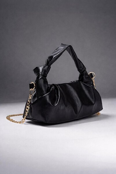 Timburly Γυναικεία τσάντα χειρός και ώμου με χρυσό λουράκι αλυσίδας