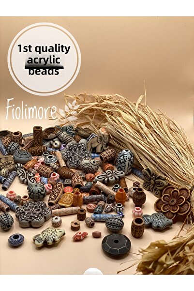 Fiolimore خرز أكريليك (50 جرام 80-95 قطعة) أنماط مختلفة - أحجام مختلفة - متنو...