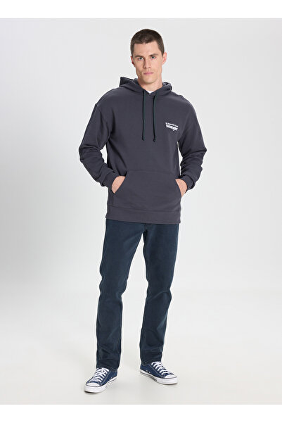 WRANGLER Kapüşon Yaka Antrasit Erkek Sweatshırt W6m95935642 Antrasit Sweatshirt