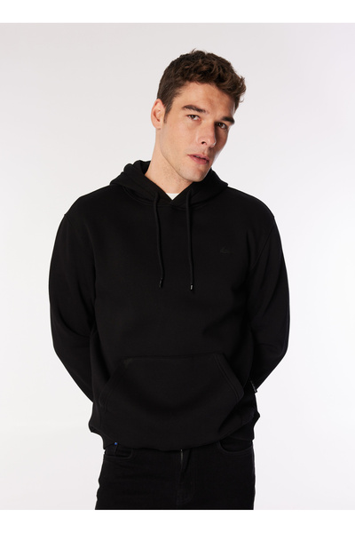 Quiksilver Siyah Erkek Kapüşon Yaka Normal Bel Regular Fit Sweatshirt AQYFT03...