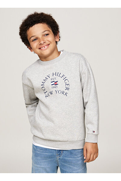 Tommy Hilfiger Baskılı Erkek Çocuk Gri Sweatshırt KB0KB09192P1A