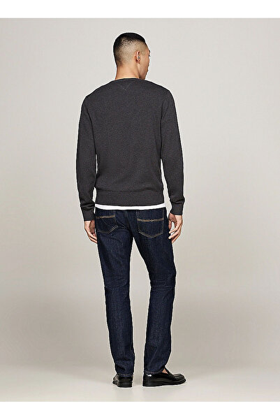 Tommy Hilfiger Bisiklet Yaka Normal Gri Erkek Kazak MW0MW147480IM