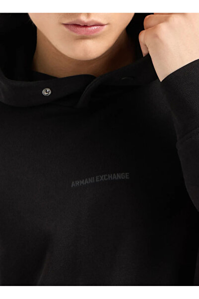 Armani Exchange Men's Hooded Cotton Sweat - Regular Fit Logo 6Dzmlj Zj4Xz 1200