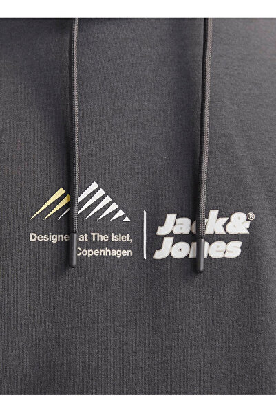 Jack & Jones Kapüşon Yaka Mor Erkek Sweatshırt 12266908_JCOLIMA LOGO SWEAT HO...