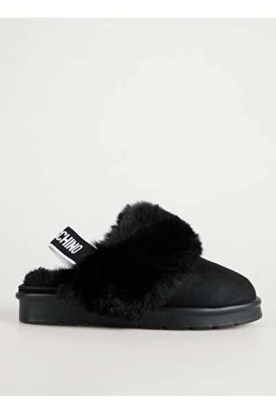 Love Moschino Siyah Kadın Kürklü Terlik JA10513H1L