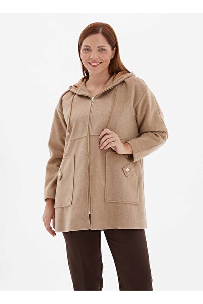 Selen Deve Tüyü Kadın Kaban 24KSL9382-BB
