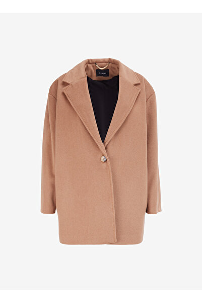 Fabrika Deve Tüyü Kadın Yün Karışımlı Kaban F4WL-KBN0732