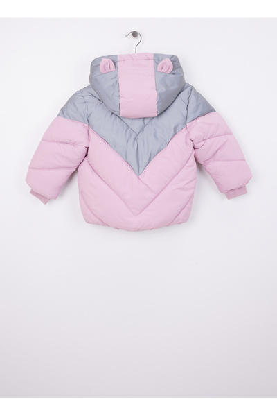 name ıt Pink Women's Zippered Collar Regular Fit Diagonal Puffer Coat 13231157