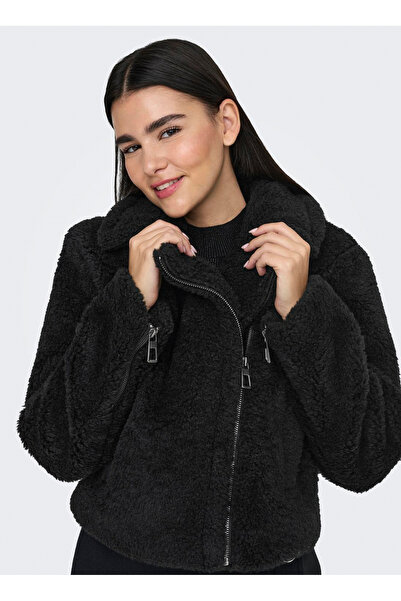 ONLY Black Women's Coat Onlverona Teddy Jacket Otw