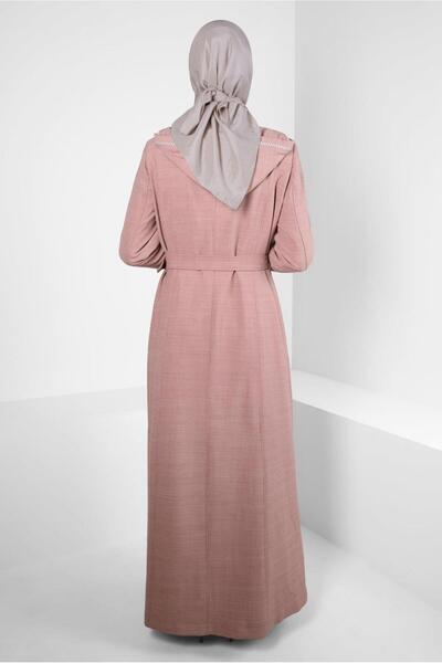 Alvina Hooded and Waist Belted Overcoat 10458