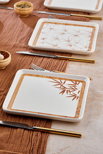 EMBazaar 6-Piece Dolce Vita Square Breakfast Serving Plate/Cake Plate/Dinner Plate/Plate/Serving Plate