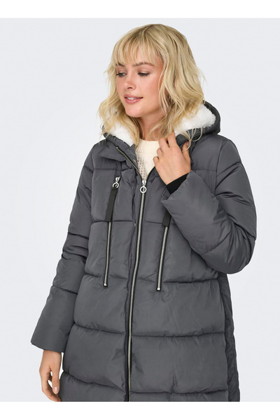 ONLY Antrasit Kadın Kaban ONLNEWNORA LONG PUFFER COAT LIFE CC