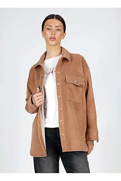 Lee Cooper Regular Fit Tan γυναικείο μπουφάν 251 LCF 231002 PAINT TABA