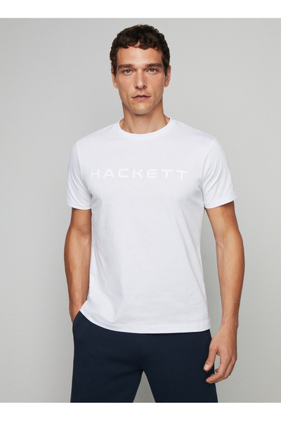 Hackett Bisiklet Yaka Beyaz Erkek T-Shirt HM500713