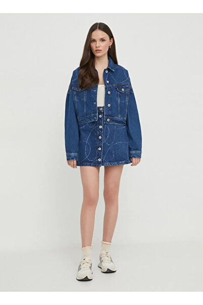 Pepe Jeans Koyu Mavi Kadın Denim Ceket PL402329