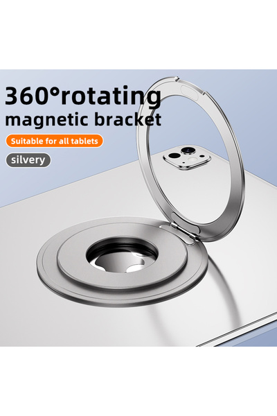 Choice حامل مغناطيسي فضي يدور 360 درجة لجميع الأجهزة اللوحية، حامل معدني عالم...