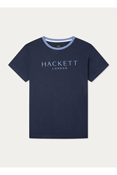 Hackett Bisiklet Yaka Lacivert Erkek T-Shirt HM500797