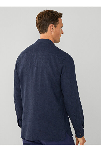 Hackett Lacivert Erkek Slim Fit Gömlek Ceket HM309834