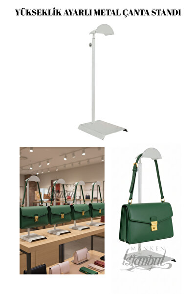 Manken İstanbul Yüksek Kalite Ayarlanabilir Krom Kaplama Çanta Standı Çanta T...