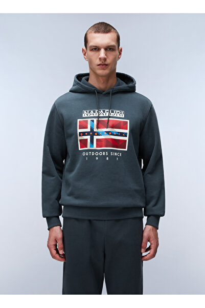 Napapijri Yeşil Erkek Bisiklet Yaka Normal Kalıp Sweatshirt NP0A4IBDG1S1_B-DO...