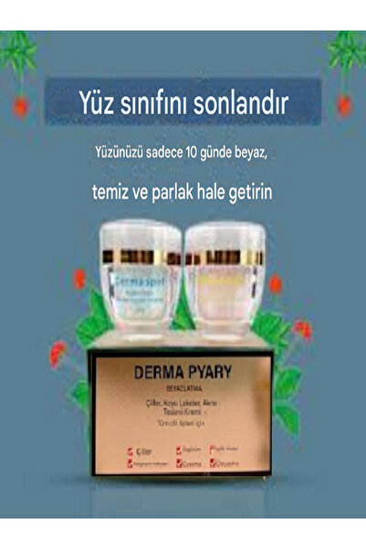 Derma Pyary Güzellik Kremi Çil - - Akne -Siyah Nokta Cyasma Karşıtı Beyazlatı...