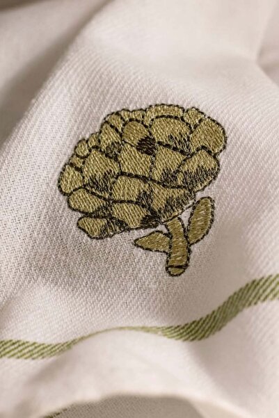 Madame Coco Artichaut 2-Pack Embroidered Dishcloths - White/Green