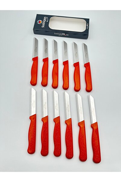Solingen Orijinal Klever Simli 12 Adet Meyve Bıçağı Turuncu