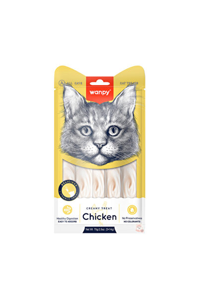 Schesir Wanby Creamy Treats for Cats with Chicken 14g x 5 Pieces