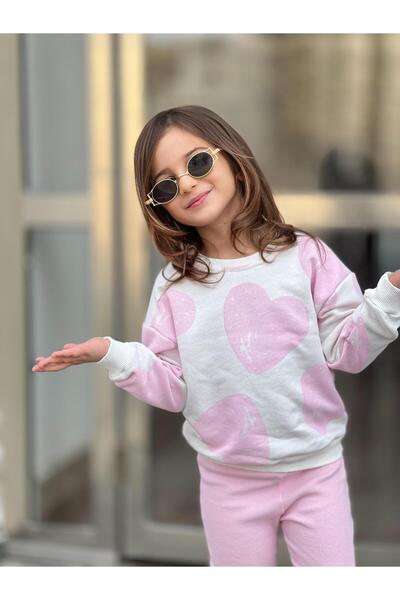 my SERKO kids Girl's Heart-Printed Leggings Set
