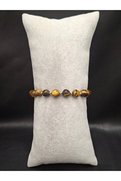 Han Ticarethane Özel Tasarım Mıknatıslı Doğal Taş Kaplan Gözü Bileklik Tesbih