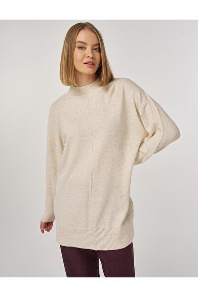 Kayra Sewn Detailed Knitwear Tunic Stone