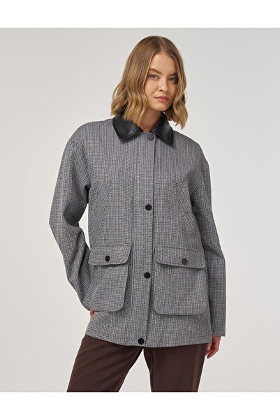 Kayra Şömizye Collar Pocket Jacket with Pocket Indigo