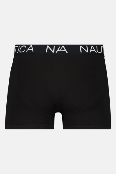 Nautica Men 3 Pieces Brand Logo Trunks, Black