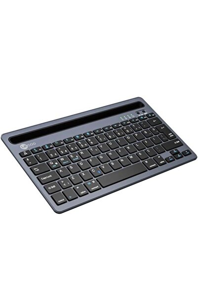 Genel Markalar Lecoo Bk100 Bluetooth V3.0 Çoklu Cihaz Uyumlu Şarj Edilebilir Kablosuz Gri Türkçe Q Klavye