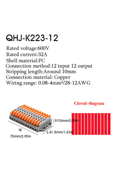Choice12 1 قطعة 223-12 1 قطعة موصل سلكي 2-30 دبوسًا كابل توصيل سريع عالمي مضغ...