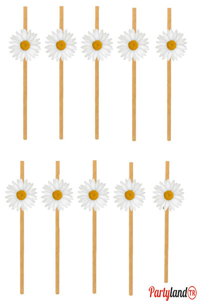 PartylandTR Papatya Pipet Kraft 10 Adet