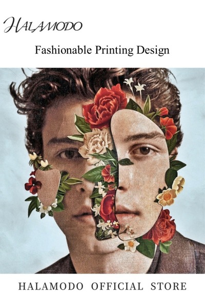 HALAMODO Unisex Casual Pullover Sweatshirt Tops with Printed Round Neck Long Sleeve Sweatshirt