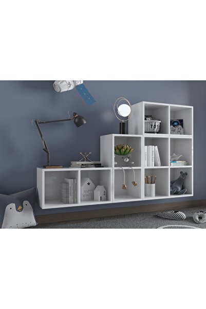 Nettrends Küp Şekilli 10 Gözlü Çok Amaçlı Kitaplık