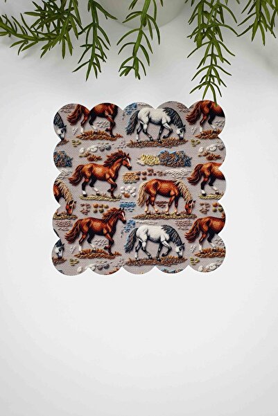 decofav مناديل كوكتيل من القماش المقطوع بالليزر بنمط الخيول ثلاثية الأبعاد، ق...