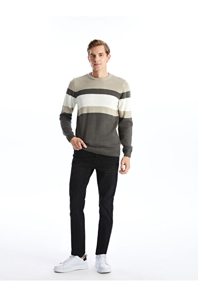 LC Waikiki Sparkling Choices from Shining Store |   Crew Neck Long Sleeve Color Block Men's Knitwear Sweater