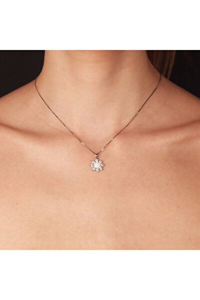 Silver berry Silver S925 Colier Flower of Venus decorat cu Opal Alb