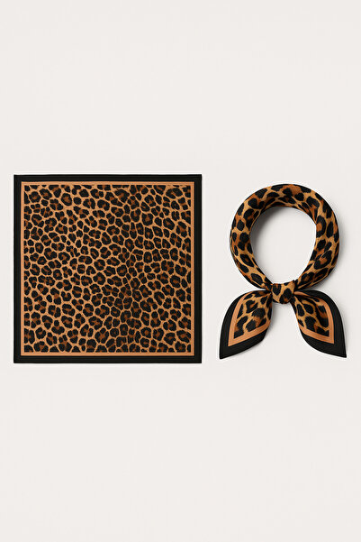 MOORİ Fular Leopar Desenli Bandana Fular