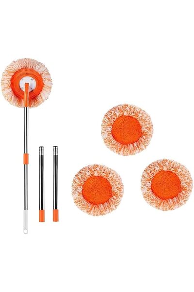 Arabest 360° Rotatable Adjustable Cleaning Mop,with 3 Interchangeable Mop Heads,for Floor & Ceiling Cleanin