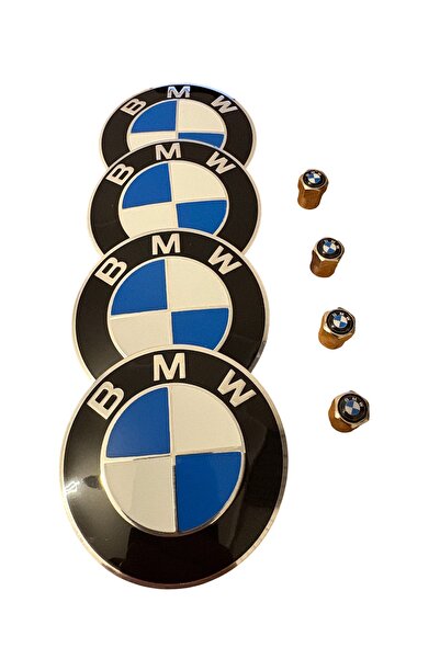 İKTUNING BMW LOGO 65 MM ALÜMİNYUM (MAVİ-BEYAZ) JANT GÖBEK STICKER 4 ADET BMW ...