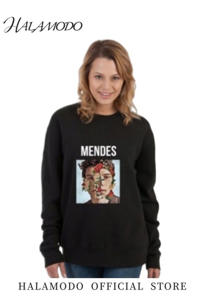 HALAMODO Unisex Casual Pullover Sweatshirt Tops with Printed Round Neck Long Sleeve Sweatshirt