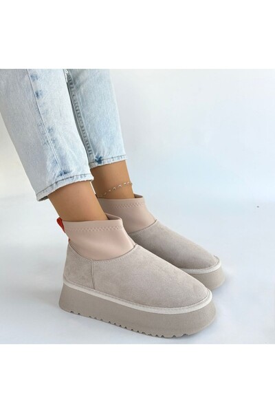 mall of gkc Μπότες Cuen Beige Suede - Lisinya