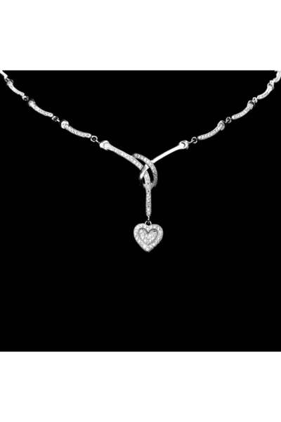 Silver berry Silver S925 Colier Regal Heart decorat cu Diamante Simulate